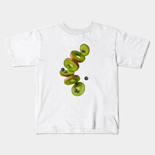 Kiwi Blueberry, Fruit for Thought Photo Vector Illustration Kids T-Shirt